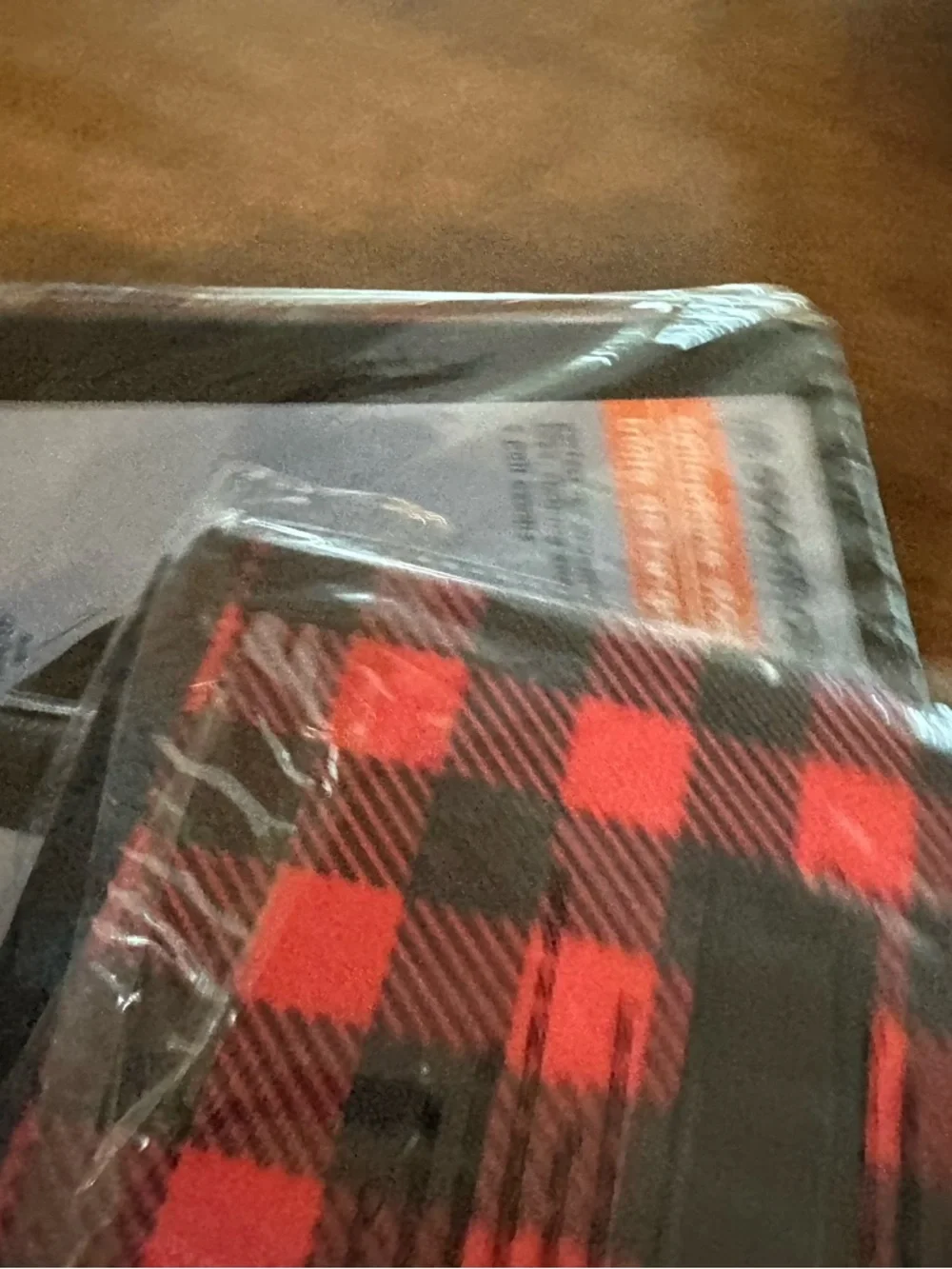Essentials Black Storage Bin with Red Buffalo Plaid Front set of 7